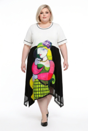 CN-G viscose A-lijn jurk met zakken stretch