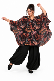 ITALIA MODA oversized chiffon tuniek/ poncho/gevoerd//in meerdere kleuren