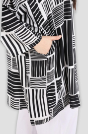 AKH oversized viscose tuniek/top zwart/wit  apart