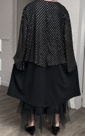 AKH oversized viscose A-lijn tuniek met tule stof stretch