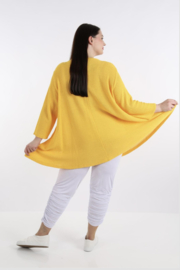 AKH gebreide oversized A-lijn katoen vest/blazer apart stretch