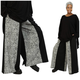 AKH oversized viscose jersey wijde broek stretch/ zwart/grijs