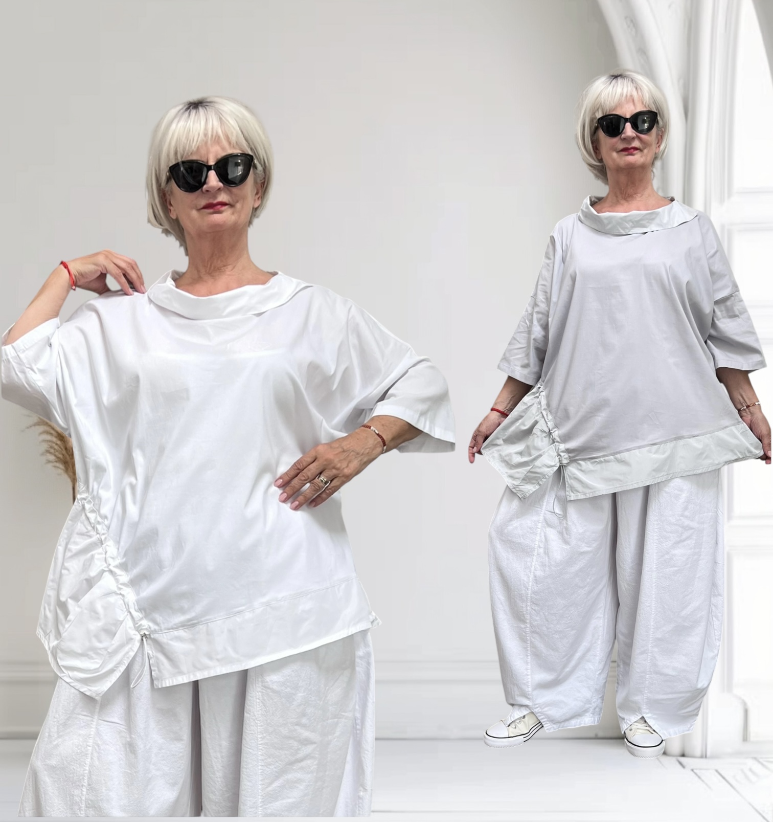 SINNE design.. A- lijn viscose tuniek met taft/stretch/in meerdere kleuren