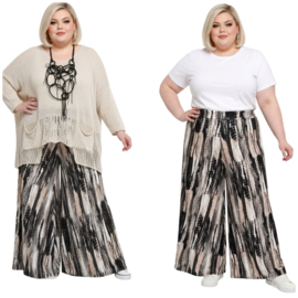 ITALY Mode jersey viscose  wijde broek apart /zeer rekbaar