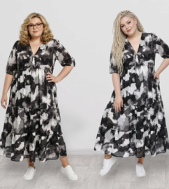 Vincenzo Allocca oversized viscose  BOHO A-lijn jurk apart