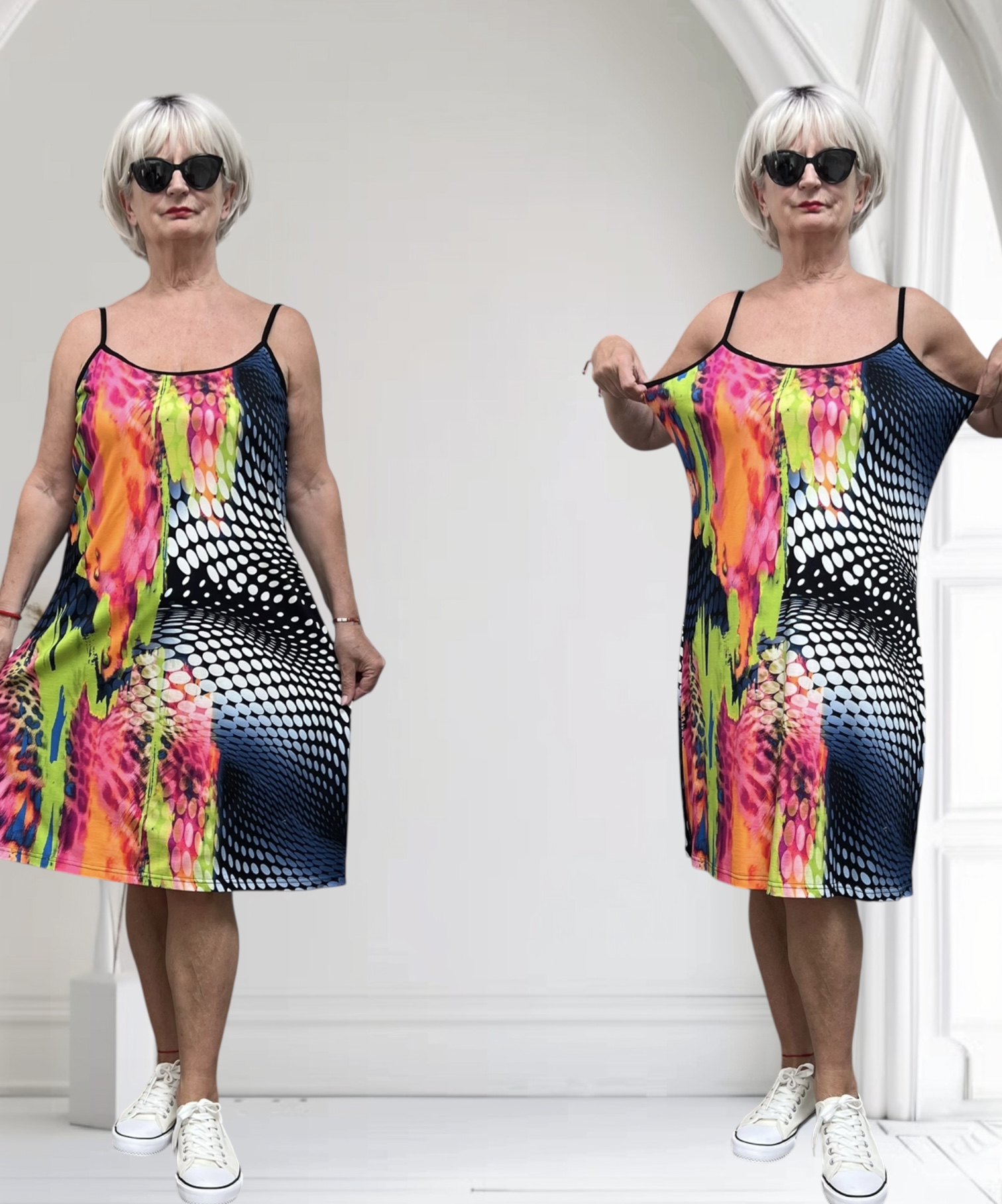 Ophilia viscose A-lijn tuniek/jurk  stretch