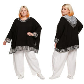 Vincenzo Allocca oversized katoen tricot A-lijn tuniek /apart stretch /zwart/wit