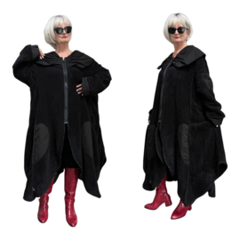 Vincenzo Allocca  fleece jas/vest/blazer stretch zwart