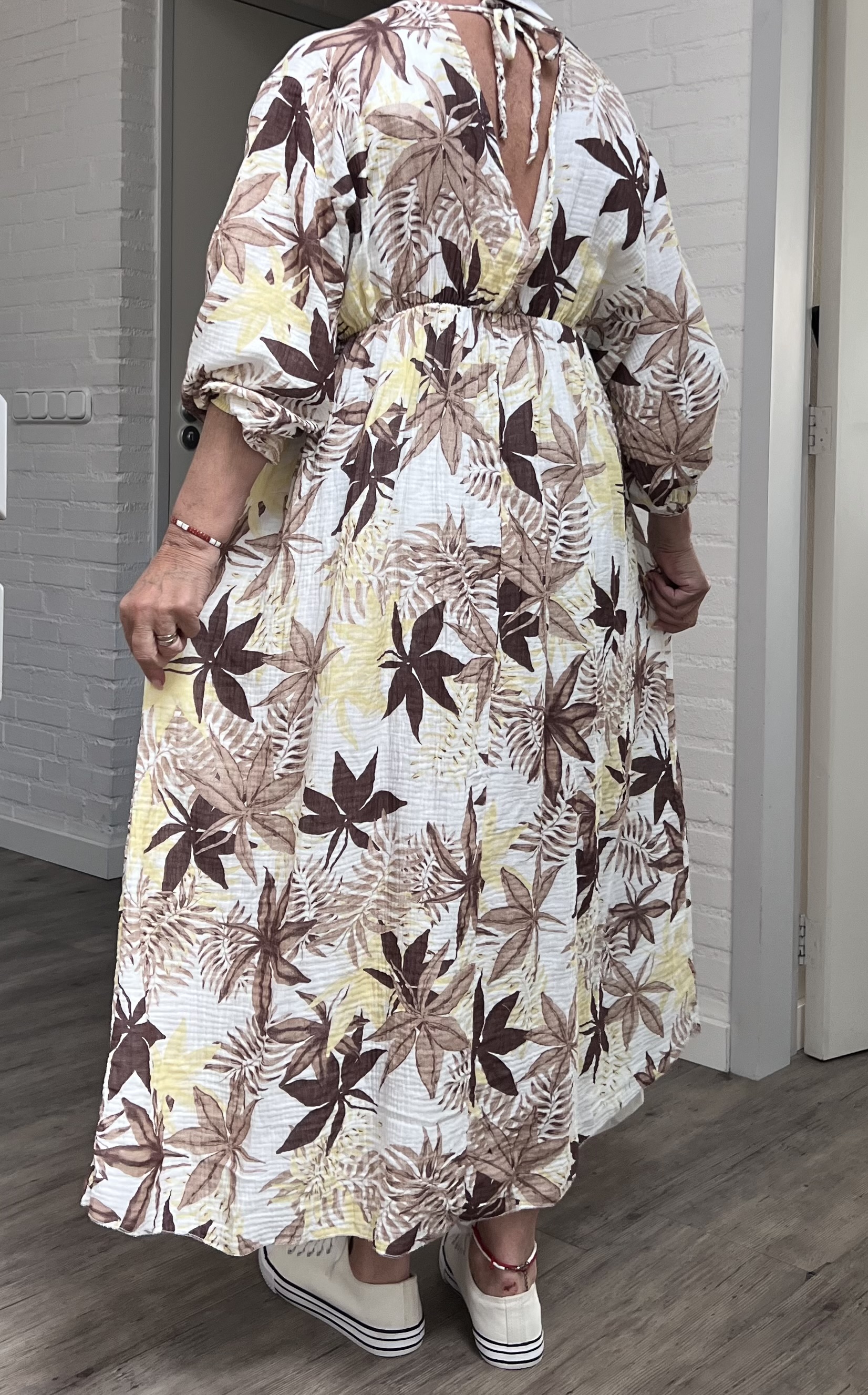 ITALIA MODA oversized katoen mousseline A-lijn jurk /in meerdere kleuren