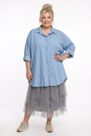 ITALIA oversized katoen jeans blouse/hemd/in meerdere kleuren
