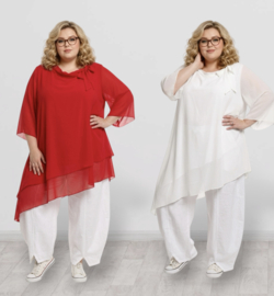 ITALIA MODA oversized viscose mix A-lijn tuniek met strik gevoerd /meerdere kleuren