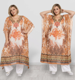 ONE OF A KIND  viscose zomer poncho/tuniek ( extra groot)