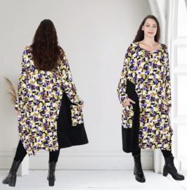 AKH oversized jersey viscose A-lijn jurk/tuniek apart stretch