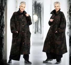 AKH oversized lange wollen winterjas/mantel  gevoerd