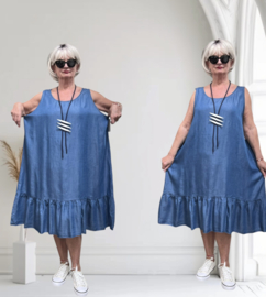 ITALIA MODA  jeans tencel A-lijn jurk apart /in meerdere kleuren