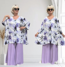 AKH oversized viscose A-lijn vest/blazer met zakken apart stretch