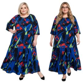SASHA VIVIEN  chiffon met een vleugje zijde jurk gevoerd