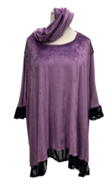 Vincenzo Allocca oversized katoen A-lijn fluwelen tuniek met colsjaal apart stretch