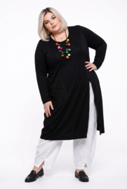 AKH oversized A-lijn jurk/tuniek met rits zwart