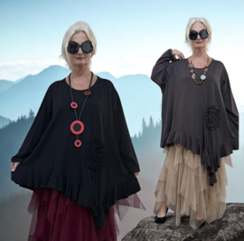 Moonshine katoen winter tricot A-lijn tuniek stretch /in meerdere kleuren