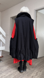 KEKOO design oversized gewatteerde A-lijn mouwloze jas zwart