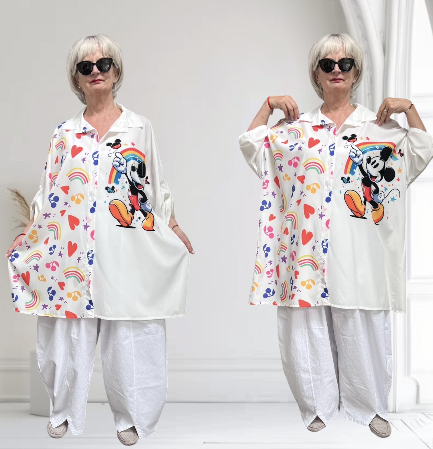 ITALIA oversized viscose blouse/hemd