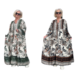 ITALIA oversized viscose A-lijn BOHO jurk/in meerdere kleuren