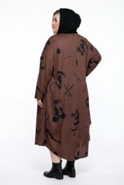 dYb viscose  A-lijn jurk met capuchon stretch