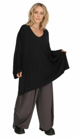 AKH oversized viscose tuniek apart stretch  zwart