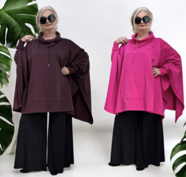 R.A.F.A.Y katoen joggingstof tuniek/poncho/ stretch/in meerdere kleuren