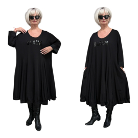 Vincenzo Allocca katoen A-lijn jurk /stretch /zwart