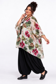 ITALIA MODA oversized chiffon tuniek/ poncho/gevoerd