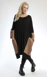 AKH  oversized  viscose tuniek/jurk zwart /stretch