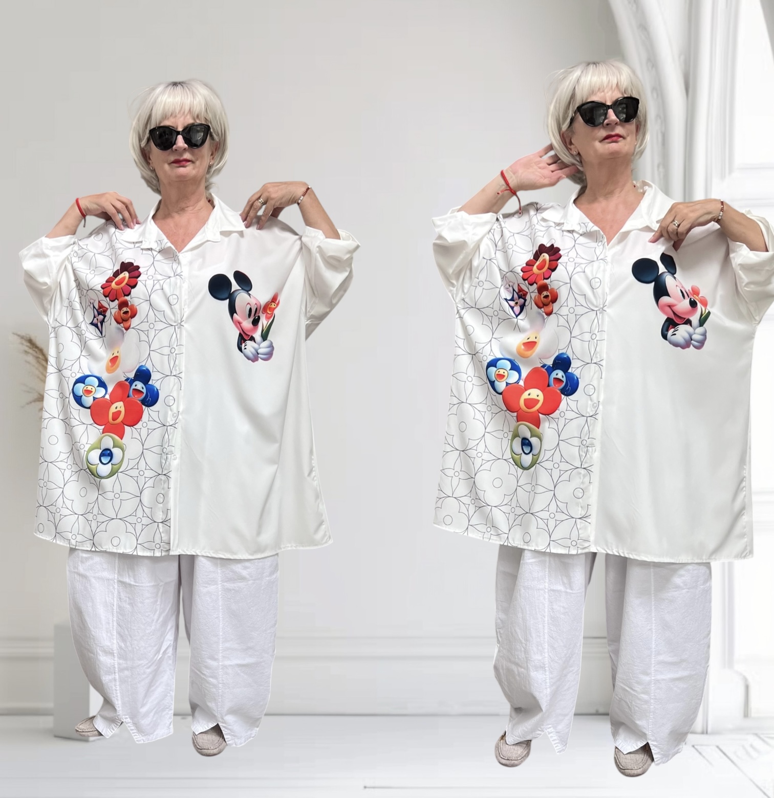 ITALIA oversized viscose blouse/hemd