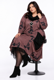 dYb viscose  A-lijn jurk met capuchon stretch