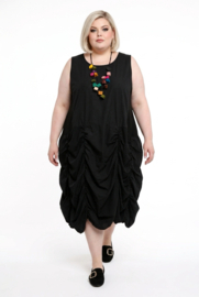 Moonshine katoen A-lijn jurk stretch/zwart