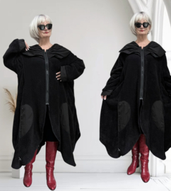 Vincenzo Allocca  fleece jas/vest/blazer stretch zwart