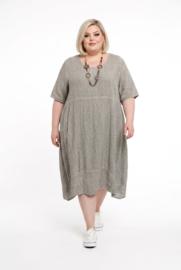 Moonshine de modieuze kleuring katoen A-lijn jurk beige