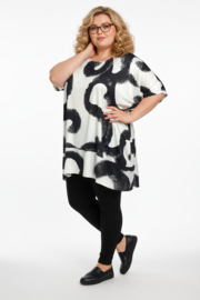 Vincenzo Allocca oversized A-lijn jurk apart stretch /wit/zwart