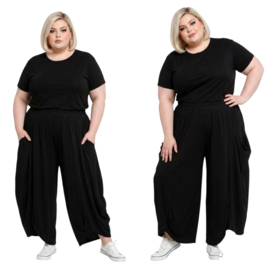 Moonshine katoen ballonbroek apart zwart stretch