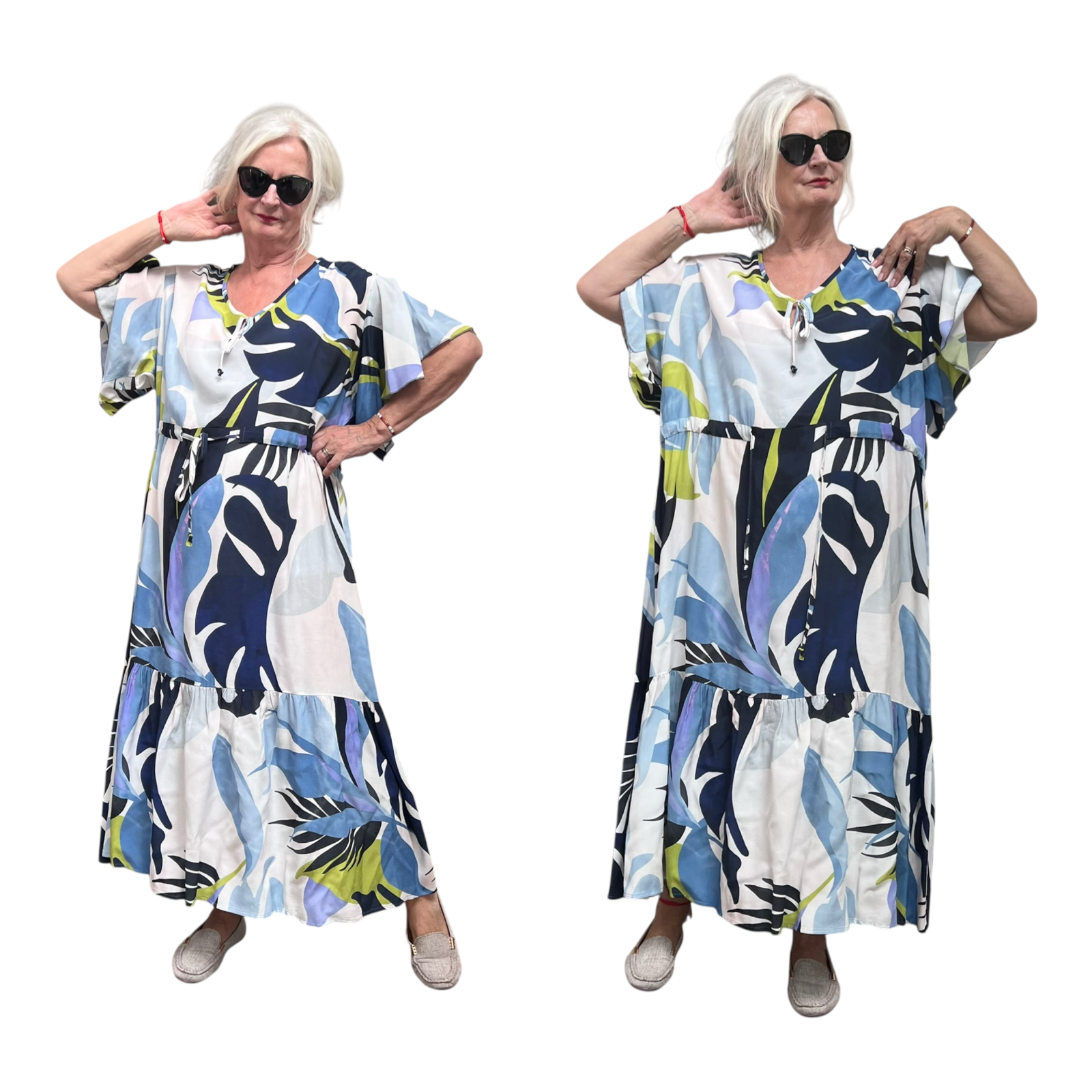 Ophilia oversized viscose A-lijn jurk