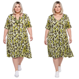 Ophilia viscose A-lijn jurk/ stretch