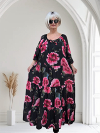 SASHA VIVIEN  chiffon met een vleugje zijde jurk gevoerd