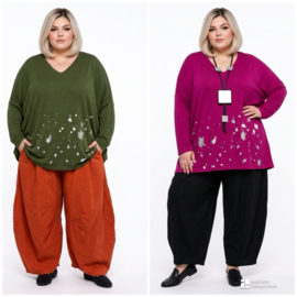 ITALIA oversized viscose top/in meerdere kleuren