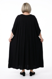 Vincenzo Allocca oversized viscose  A-lijn jurk apart/zwart