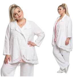 Jesta linnen/katoen A-lijn blazer met inzet van stretch / apart