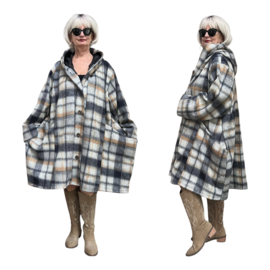 AKH oversized wollen winterjas/mantel  gevoerd