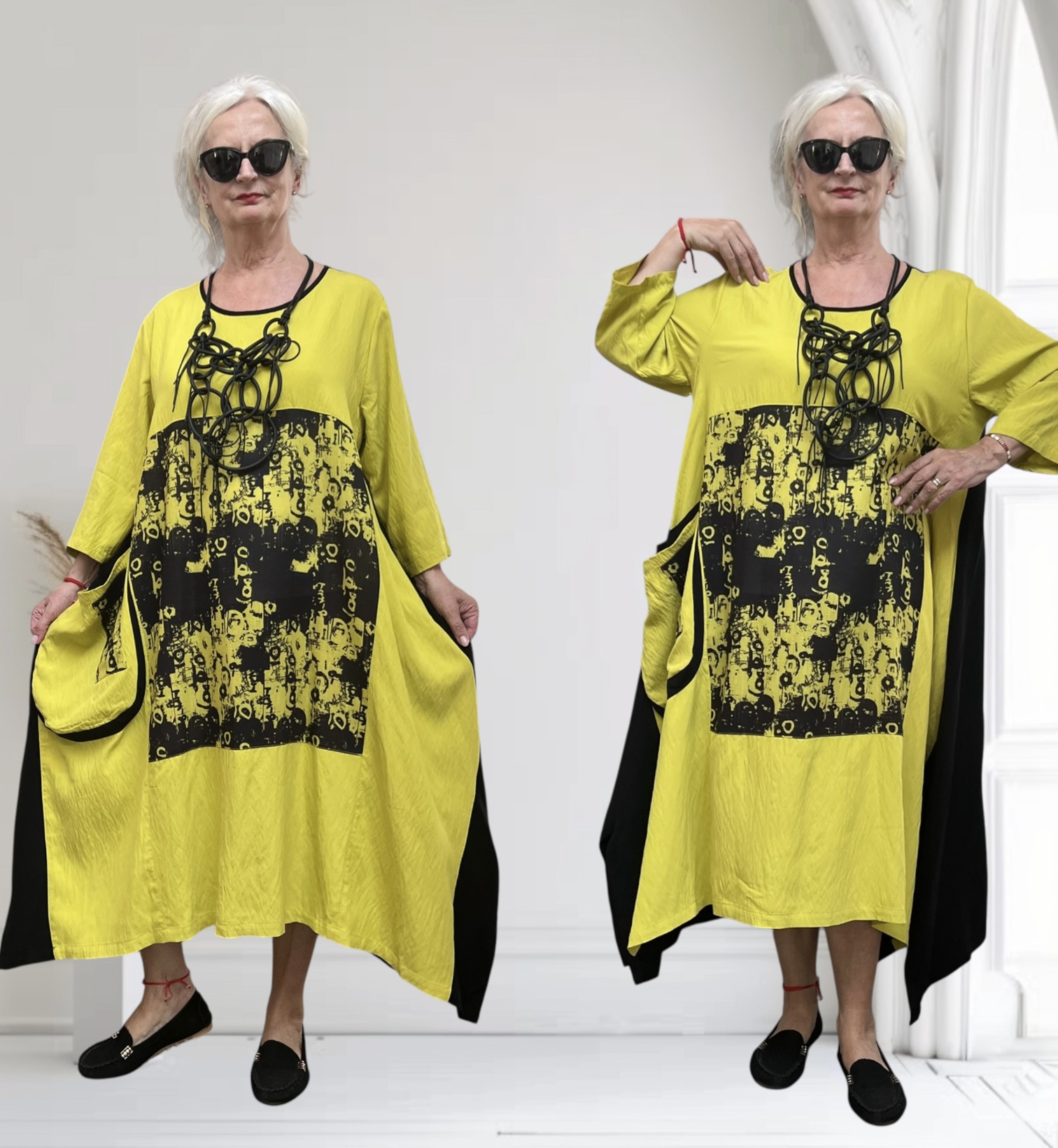 Zedd Plus viscose  A-lijn jurk