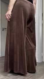 ITALIA MODA viscose mix fluwelen wijde broek apart stretch /in meerdere kleuren