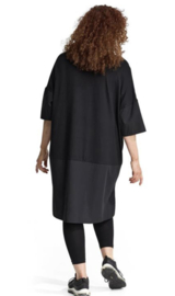 FRENZI viscose jurk/tuniek apart  stretch zwart